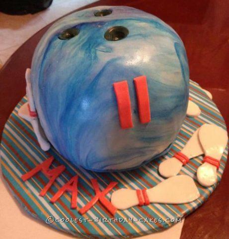 1824) Bowling Ball Shaped Cake - ABC Cake Shop & Bakery